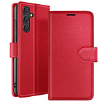 Zanaé Étui Portefeuille pour Galaxy S23 FE Fonction Support et Languette Magnétique Rouge