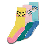 Pokémon - Pack 3 paires de chaussettes Pokémon Crew 39-42 Pokémon - Pack 3 paires de chaussettes Pokémon Crew 39-42