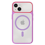 Avizar Coque MagSafe pour iPhone 13 / 14 Dos Fumé avec Cadre en Silicone Renforcée