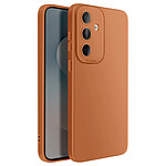 Avizar Coque pour Galaxy S25 FE en Silicone Souple avec Renfort Bloc Caméra Marron