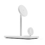 Twelve south Support de Charge Sans Fil Qi2 3-en-1 Modèle HiRise 3 Deluxe Compatible MagSafe Blanc