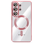 Avizar Coque pour Galaxy S26 Ultra Compatible MagSafe avec Contour Chromé Fuchsia