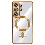 Avizar Coque pour Galaxy S26 Ultra Compatible MagSafe avec Contour Chromé Dorée