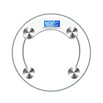 Avizar Balance Électronique En Verre Trempé 180 Kg Forme Rond Avec Écran LCD Transparent