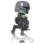 Star Wars: The Mandalorian and Grogu - Figurine POP! Rides Deluxe Bobble Head The Mandalorian with Grogu in Imperial Remn