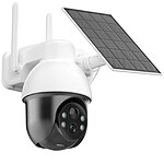 Daewoo - Caméra de surveillance totalement autonome W512MW - Livrée avec panneau solaire - Détection de mouvement améliorée et Vision nocturne couleur