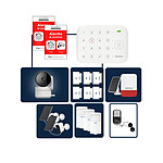 Daewoo - Alarme Maison Wifi Sans Fil Vigilia VIG505 - Kit Complet avec 3 Caméras Full HD intérieur/ 2x extérieures solaires et 13 Accessoires