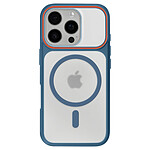 Avizar Coque MagSafe pour iPhone 16 Pro Max Dos Fumé avec Cadre en Silicone Renforcée Bleu