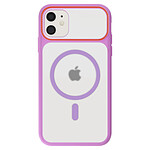 Avizar Coque MagSafe pour iPhone 11 Dos Fumé avec Cadre en Silicone Renforcée Violet