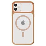 Avizar Coque MagSafe pour iPhone 11 Dos Fumé avec Cadre en Silicone Renforcée Marron