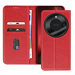 Avizar Étui Folio pour Honor Magic 8 Lite Série Chesterfield avec Fonction Support Rouge