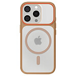 Avizar Coque MagSafe pour iPhone 15 Pro Dos Fumé avec Cadre en Silicone Renforcée Marron