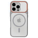 Avizar Coque MagSafe pour iPhone 16 Pro Max Dos Fumé avec Cadre en Silicone Renforcée Gris