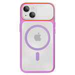 Avizar Coque MagSafe pour iPhone 15 Plus / 14 Plus Dos Rigide avec Cadre en Silicone Violet
