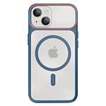 Avizar Coque MagSafe pour iPhone 15 Plus / 14 Plus Dos Rigide avec Cadre en Silicone Bleu