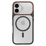 Avizar Coque MagSafe pour iPhone 16 Plus Dos Fumé avec Cadre en Silicone Renforcée Noir