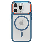 Avizar Coque MagSafe pour iPhone 15 Pro Dos Fumé avec Cadre en Silicone Renforcée Bleu