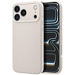 Spigen SGP Coque pour iPhone 17 Pro Série Liquid Air Texturé au Motif Géométrique Gris clair