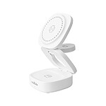 Maxlife Chargeur sans fil 3-en-1 MagSafe Qi 15W pour Smartphone / AirPods / Apple Watch Blanc