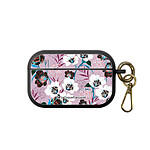 LaCoqueFrançaise Housse pour Airpods Pro silicone liquide noir Fleurs parme LaCoqueFrançaise Housse pour Airpods Pro silicone liquide noir Fleurs parme