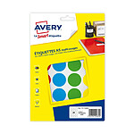 AVERY Sachet de 168 pastilles Ø30 mm Imprimables Coloris assortis