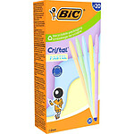 BIC Stylo à bille Cristal Pastel, trait bleu, 20 pièces