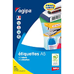 AGIPA Etui A5 ( 16F ) de 800 étiquettes multi-usage Permanentes 19x25 mm Blanc