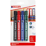 EDDING Marqueur Permanent 2000 c blister de 4 Assorti 1,5-3 mm EDDING Marqueur Permanent 2000 c blister de 4 Assorti 1,5-3 mm