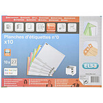 ELBA Sachet de 10 Planches de 25 Étiquettes Dossiers Suspendus Nr 0 Assorties x 10