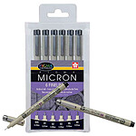 SAKURA Etui de 6 Feutres PIGMA MICRON Noir Taille Assortie