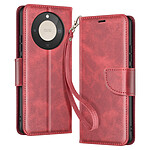 Avizar Étui Portefeuille pour Honor Magic 8 Lite Style Rétro avec Support Rouge