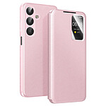 Avizar Étui pour Galaxy A17 avec Fenêtre Smart View et Porte-carte Rose