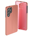Avizar Étui de Protection pour Galaxy S26 Ultra Clear View avec Support Vidéo Rose champagne