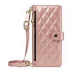 Avizar Étui Bandoulière pour Galaxy S26 Ultra avec Pochette Zippée et Support Vidéo Rose champagne