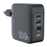 Force Power Chargeur USB-A / 2x USB-C 100W Power Delivery GaN Universel Ultra Rapide Noir