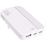 Force Power Chargeur 65W USB-A / 2x USB-C pliable Power Delivery GaN Ultra Rapide Blanc