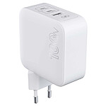 Force Power Chargeur Secteur Universel 100W USB-C et USB-A Power Delivery GaN Blanc