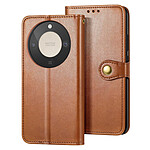 Avizar Étui Folio Portefeuille pour Honor Magic 8 Lite avec Dragonne et Porte-cartes Marron