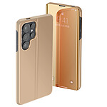 Avizar Étui de Protection pour Galaxy S26 Ultra Clear View avec Support Vidéo Dorée