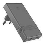 Force Power Chargeur Secteur 2 USB-C Modèle L-Shape Compatible PD 45W et Ultra-GaN Gris