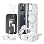 Mayaxess Pack Complet pour iPhone 14 Coque, Verre, Chargeur, Batterie externe, écouteurs (6 pièces) Gris Mayaxess Pack Complet pour iPhone 14 Coque, Verre, Chargeur, Batterie externe, écouteurs (6 pièces) Gris