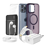 Mayaxess Pack Complet pour iPhone 15 Pro Max Coque, Verre, Chargeur, Batterie externe, écouteurs (6 pièces) Violet Mayaxess Pack Complet pour iPhone 15 Pro Max Coque, Verre, Chargeur, Batterie externe, écouteurs (6 pièces) Violet
