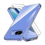 Evetane Coque Google pixel 10A Antichoc Silicone bords renforcés + 2 Vitres en verre trempé Protection écran