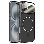 Avizar Coque MagSafe pour iPhone 16 Rigide avec Verre Protection Caméra Noir
