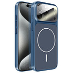 Avizar Coque MagSafe pour iPhone 15 Pro Rigide avec Verre Protection Caméra Bleu nuit