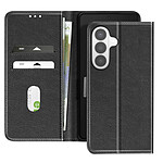 Avizar Étui Portefeuille pour Galaxy S26 Série Chesterfield Grainé Fonction Stand Noir