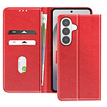 Avizar Étui Portefeuille pour Galaxy S26 Plus Série Chesterfield Grainé Fonction Stand Rouge