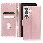 Avizar Étui Portefeuille pour Galaxy S26 Série Chesterfield Grainé Fonction Stand Rose