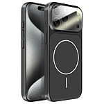 Avizar Coque MagSafe pour iPhone 15 Pro Rigide avec Verre Protection Caméra Noir