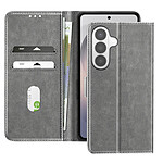 Avizar Étui Portefeuille pour Galaxy S26 Plus Série Chesterfield Grainé Fonction Stand Gris